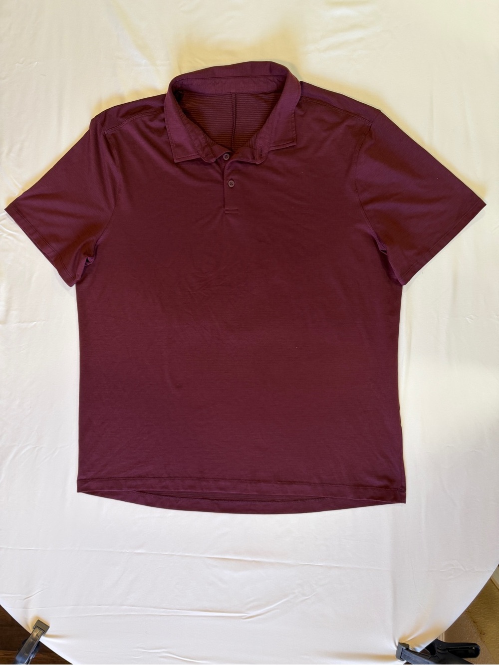 Lululemon Men's XL Burgundy Evolution Short Sleeve Performance Golf Polo